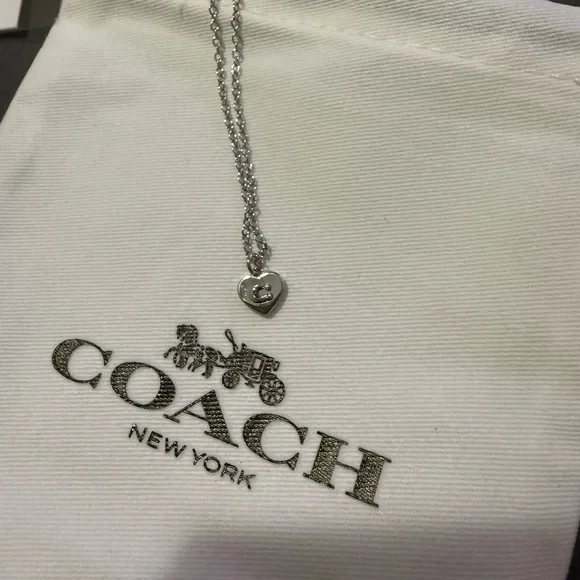 Coach Silver Heart Pendant Necklace - Picture 2 of 3